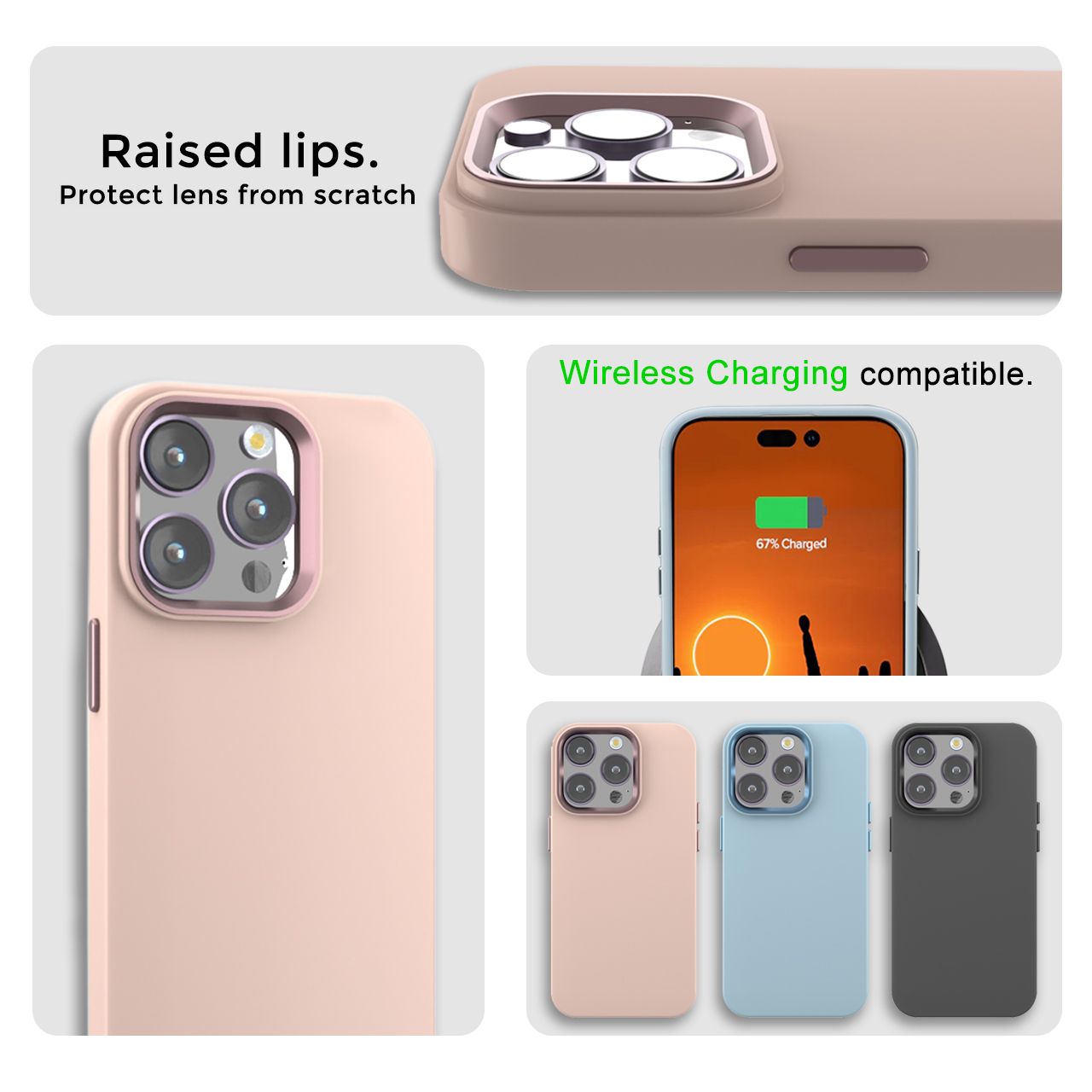 Case iPhone 14 Pro Max Plus Octagoods Metal Silicone Hybrid Soft Matte