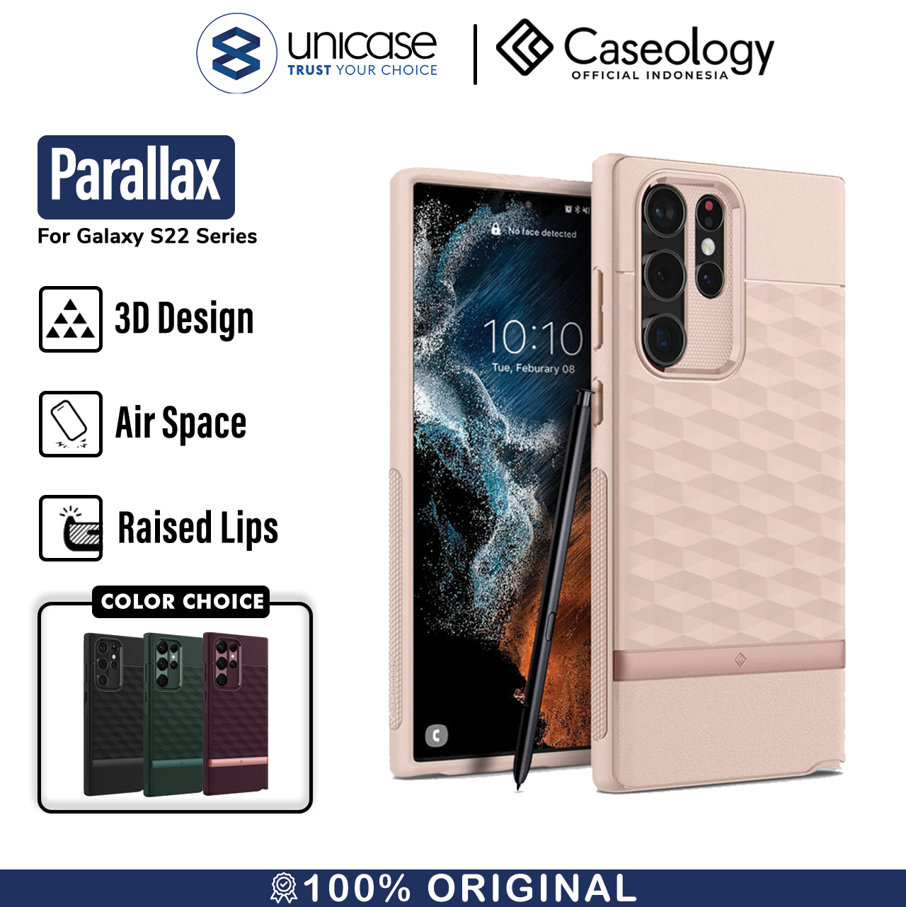 Case Samsung Galaxy S22 Ultra Plus Caseology Parallax 3D Hybrid Casing