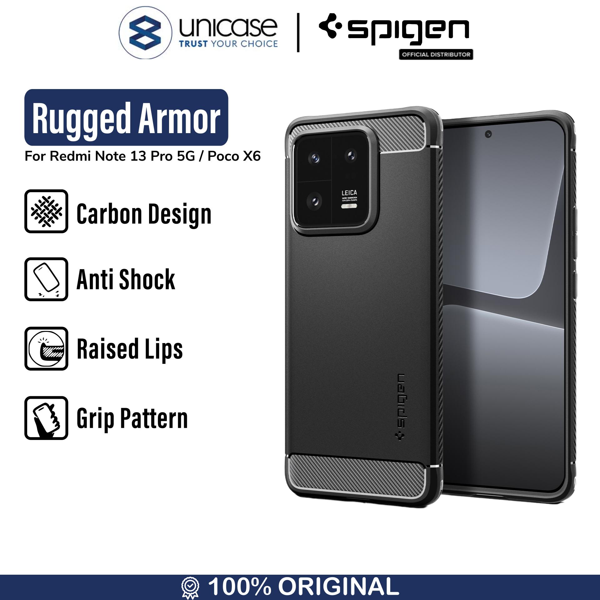 Spigen Xiaomi Redmi Note 13 Pro 5G Case Rugged Armor - Matte Black ACS07254