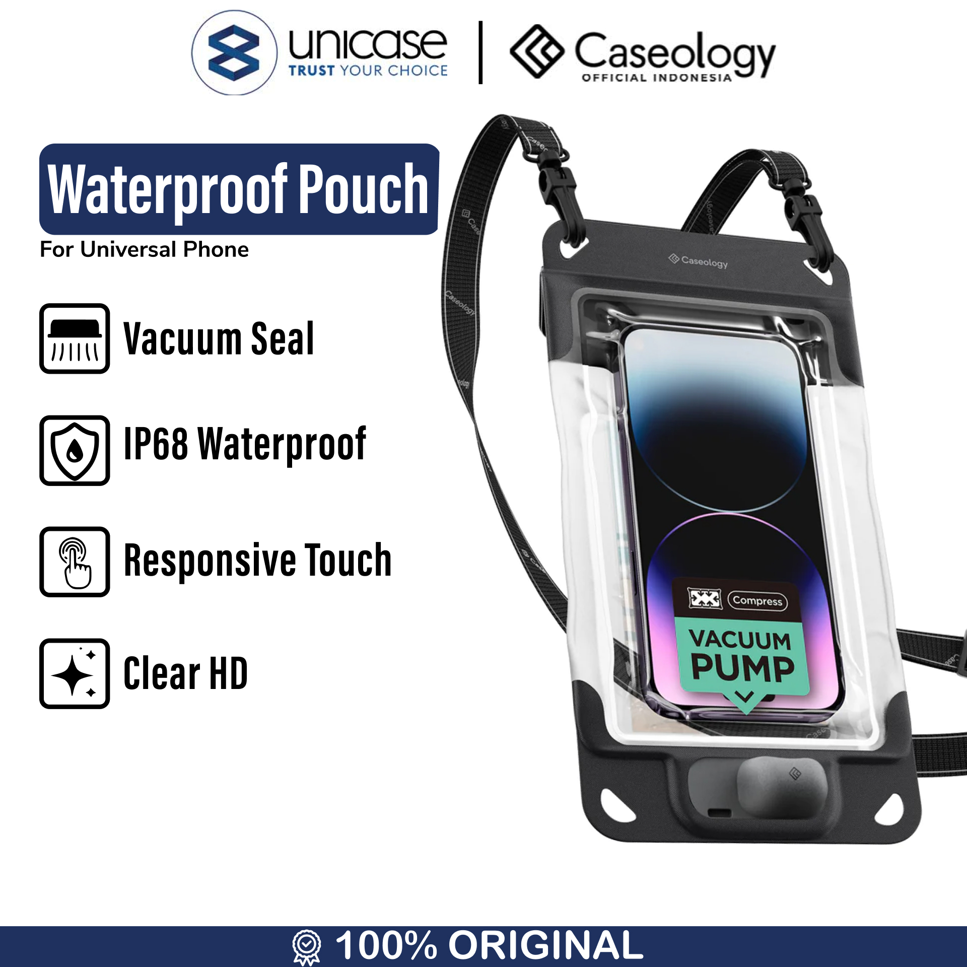 Caseology Waterproof Phone Pouch (Vacuum) (1Pack) - Charcoal Gray ACS06257