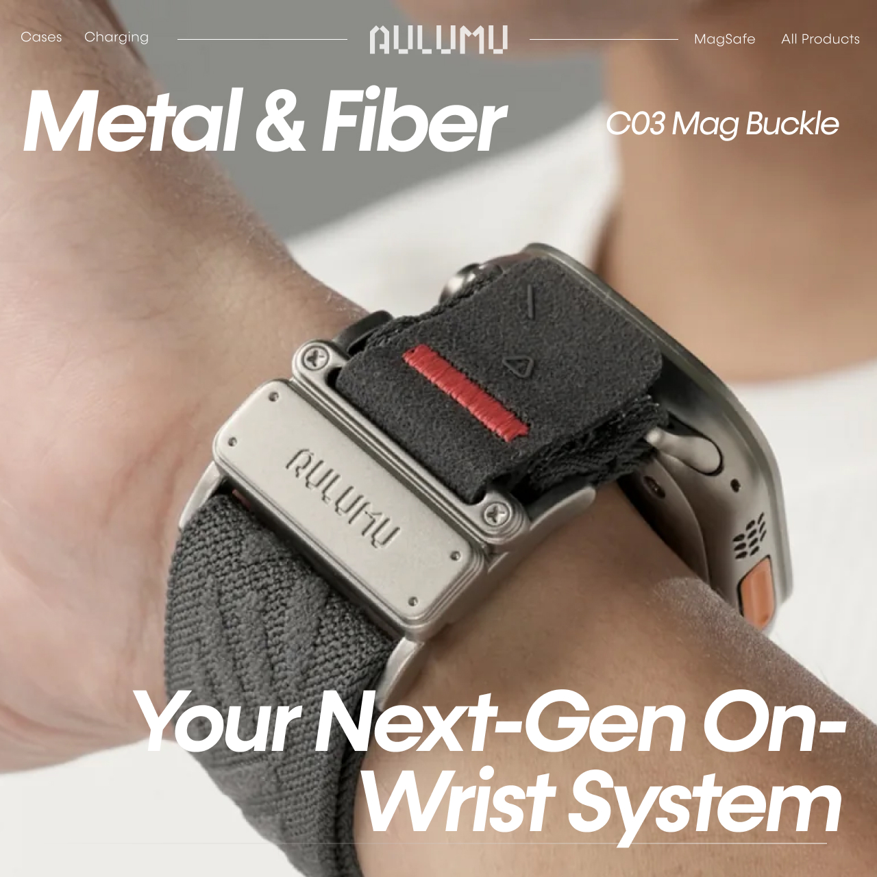 Aulumu Apple Watch 49mm / 46mm / 45mm / 44mm / 42mm (Series 3 / 2 / 1) Strap Mag Buckle C03 Titanium Buckle - Black C03-TI-SL-BK