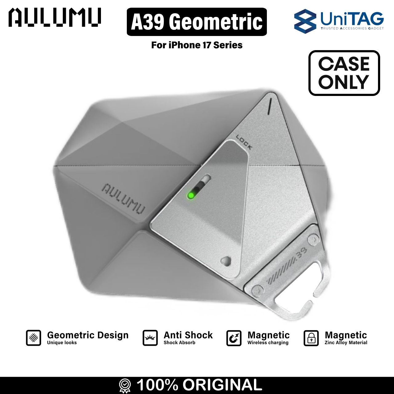 Aulumu AirPods Pro 3 Case A39 Geometric - Gray UA-A39-GR