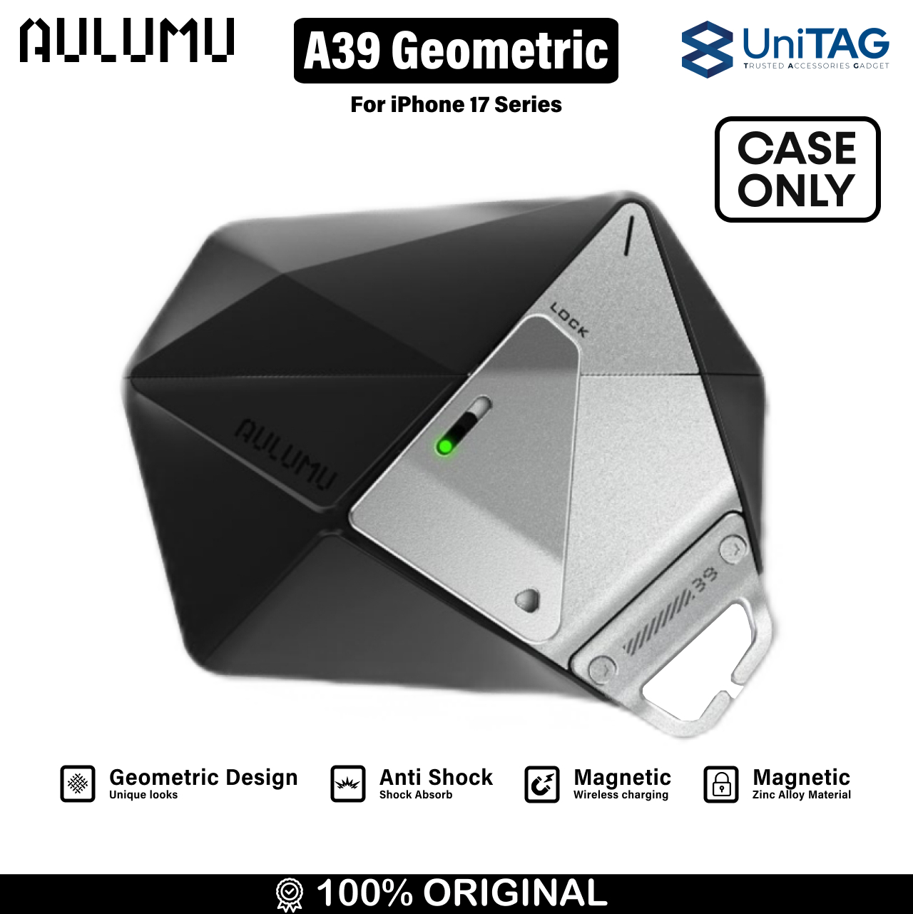 Aulumu AirPods Pro 3 Case A39 Geometric - Black UA-A39-BK