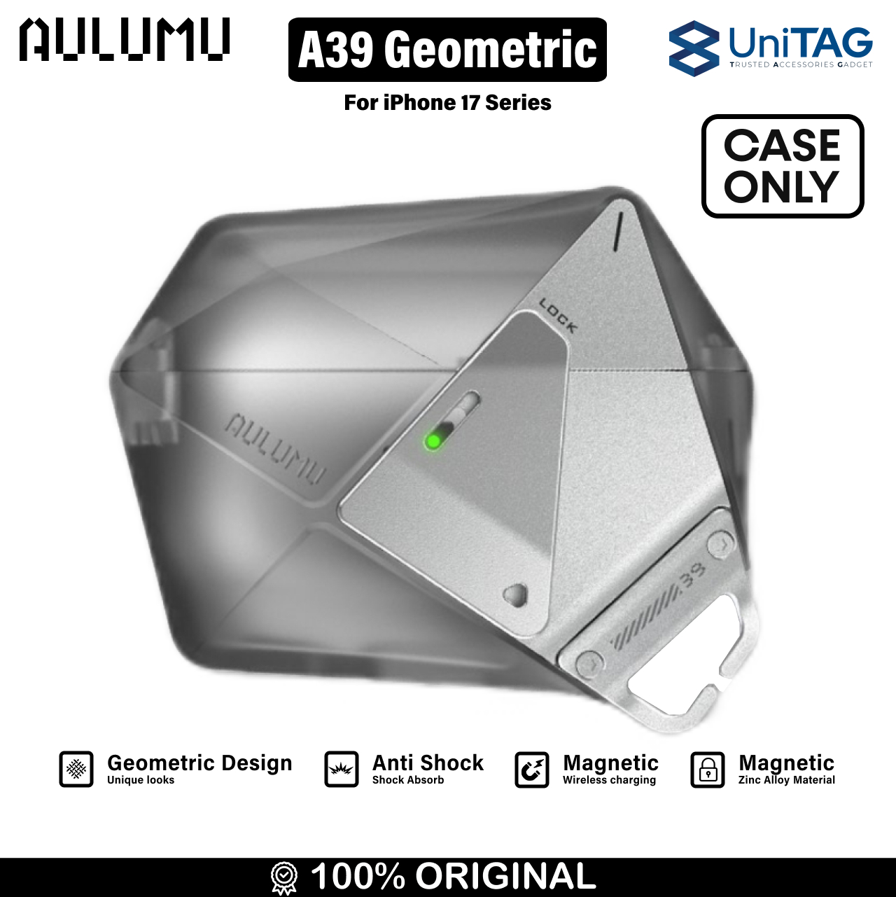 Aulumu AirPods Pro 3 Case A39 Geometric - Transparent Gray UA-A39-TG