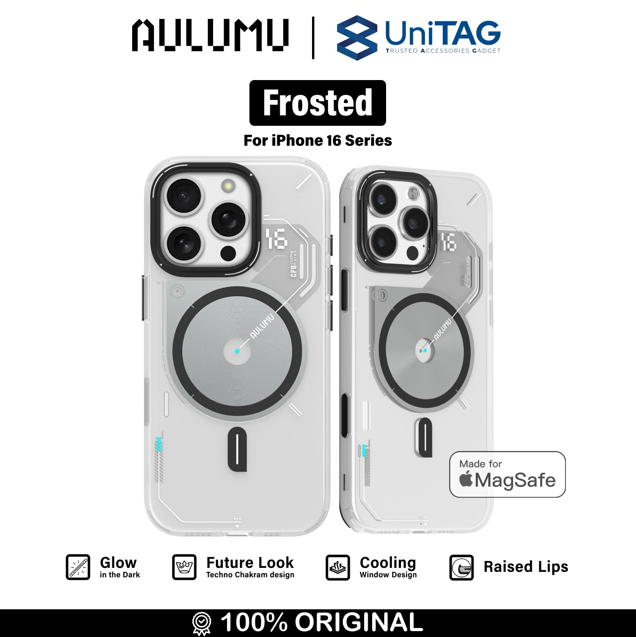 Aulumu iPhone 16 Pro Case Frosted with Camera Control - Translucent White A16-TPU-CR-PRO