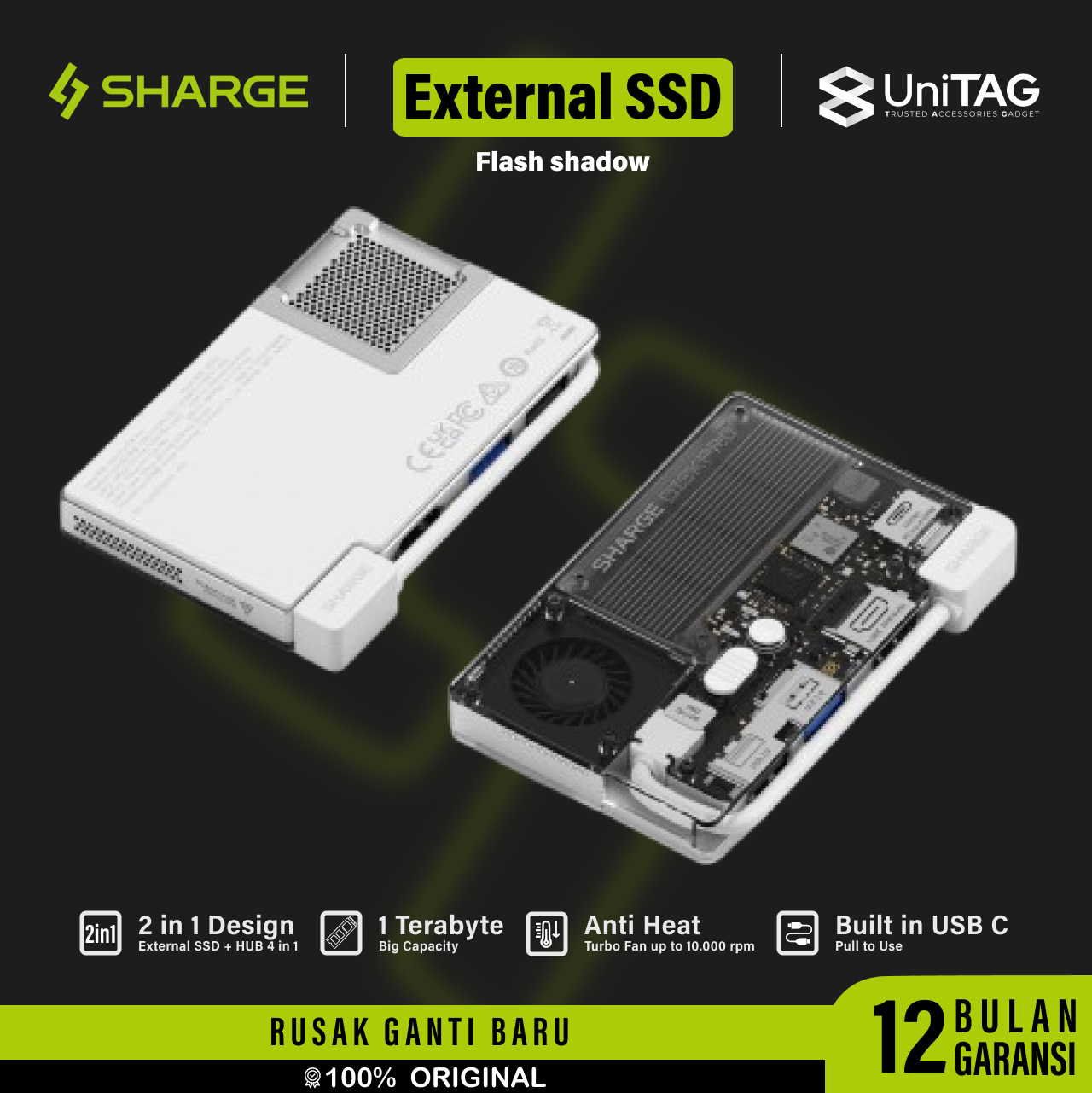 Sharge SSD HUB Magnetic Disk Pro SD003 1TB - White YPH-SG-1TB-SPpro-BAI