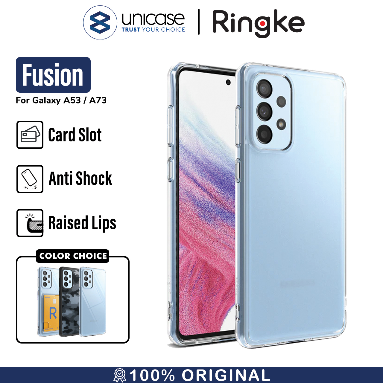 Case Samsung Galaxy A53 / A73 Ringke Fusion Anti Crack Clear Casing