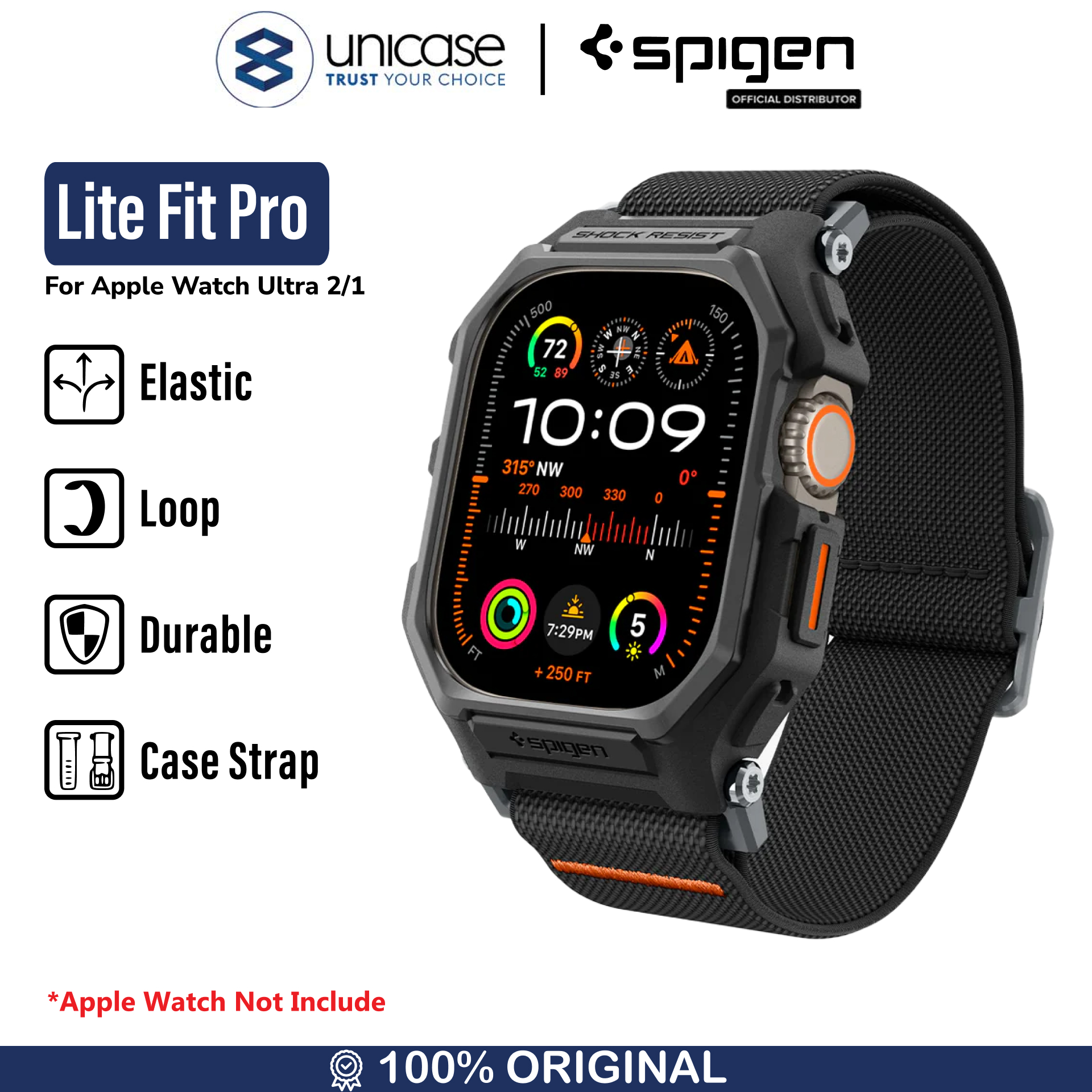 Spigen Apple Watch Series Ultra 2 / 1 (49mm) Case Lite Fit Pro - Matte Black ACS07104