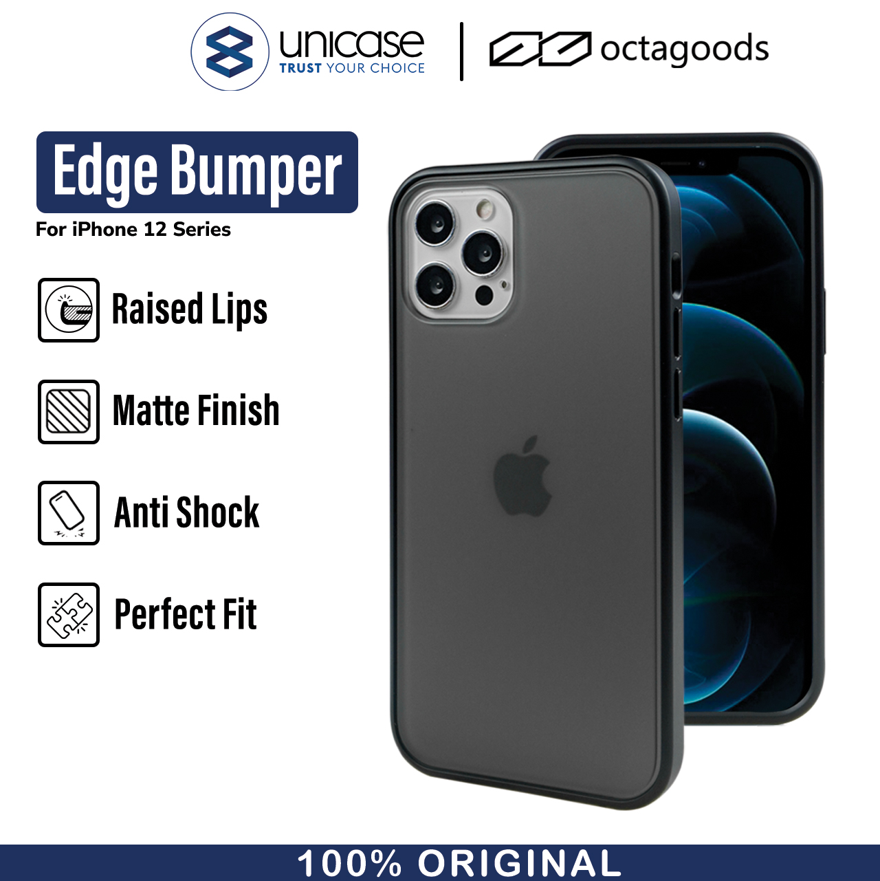 Case iPhone 12 Pro Max Mini Octagoods Edge Bumper Hybrid Matte Casing