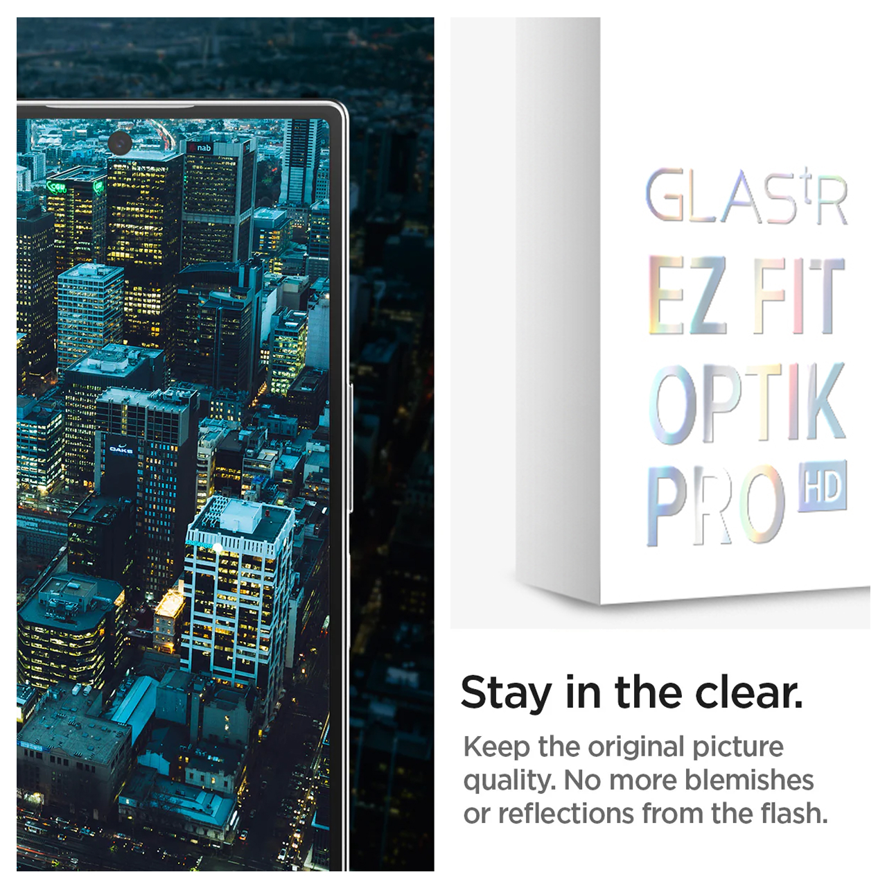 Spigen Galaxy Z Flip 7 Camera Lens Protector Camera Ring with Tray 2 Pack Glas.tR EZ Fit Optik Pro HD - Black AGL09587 (Offline SKU)