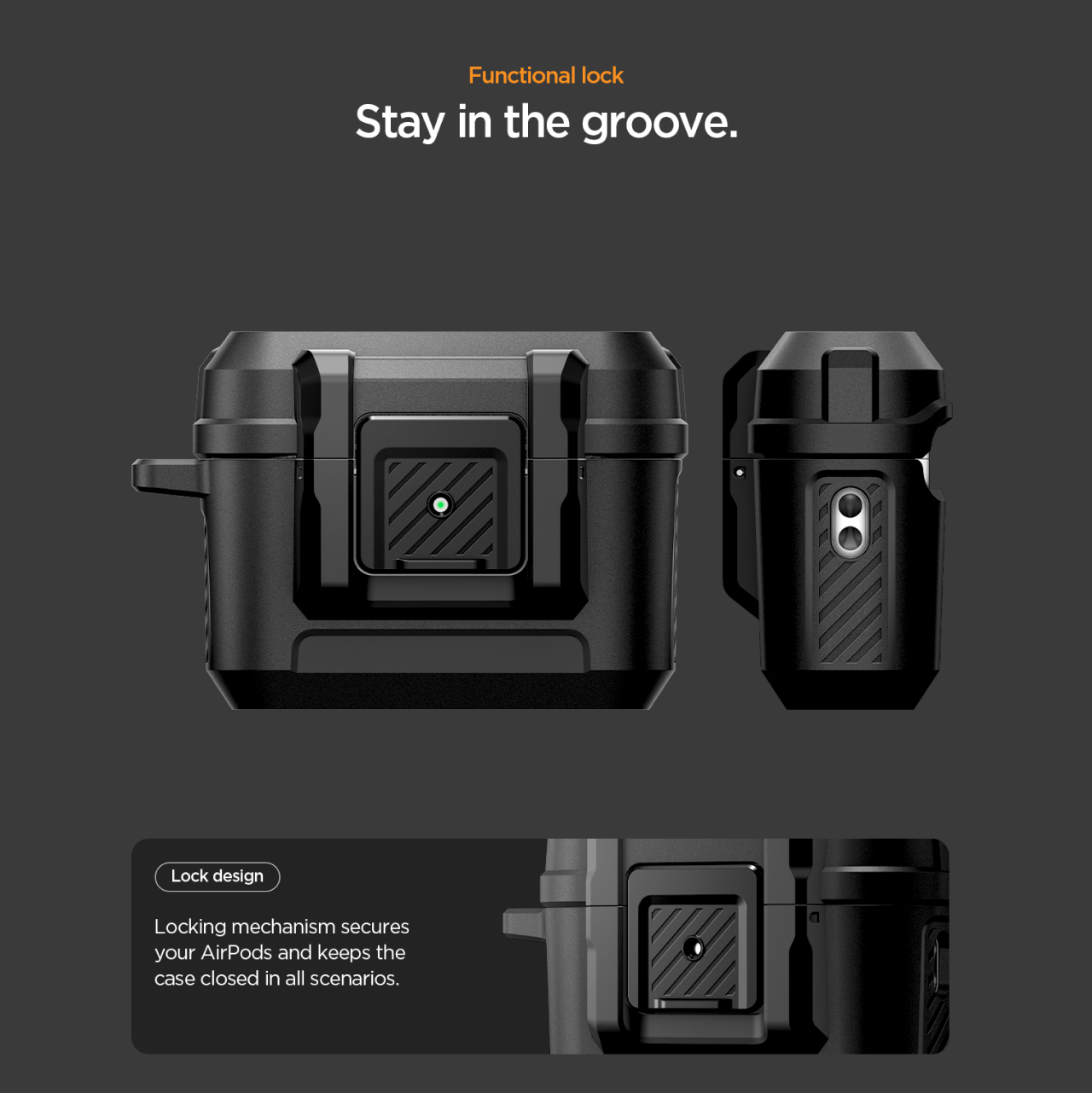 Spigen AirPods Pro 3 Case Lock Fit - Matte Black ACS09825