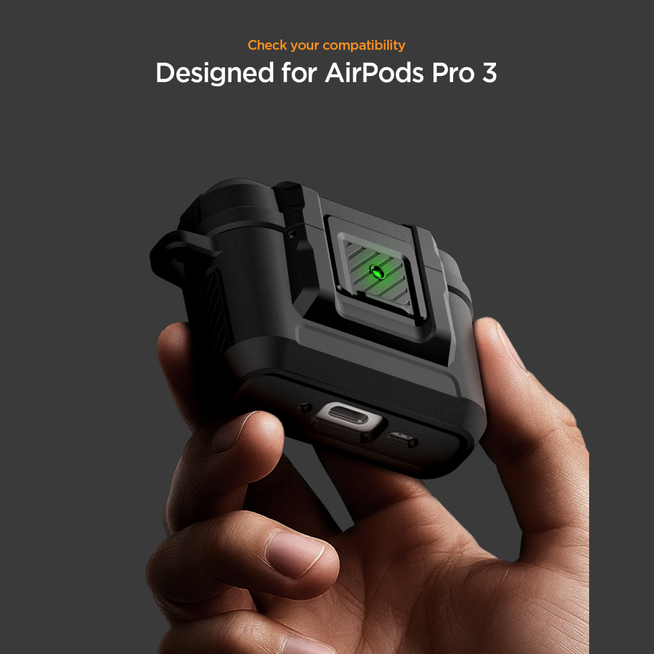Spigen AirPods Pro 3 Case Lock Fit - Matte Black ACS09825