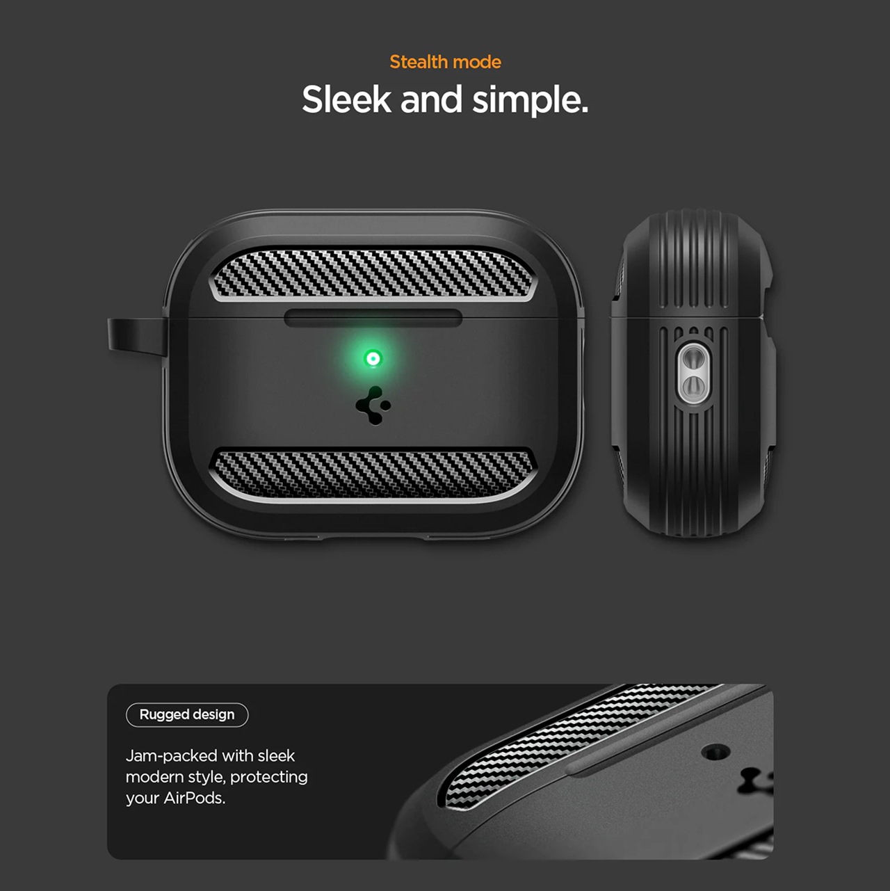Spigen AirPods Pro 3 Case Rugged Armor - Matte Black ACS09822