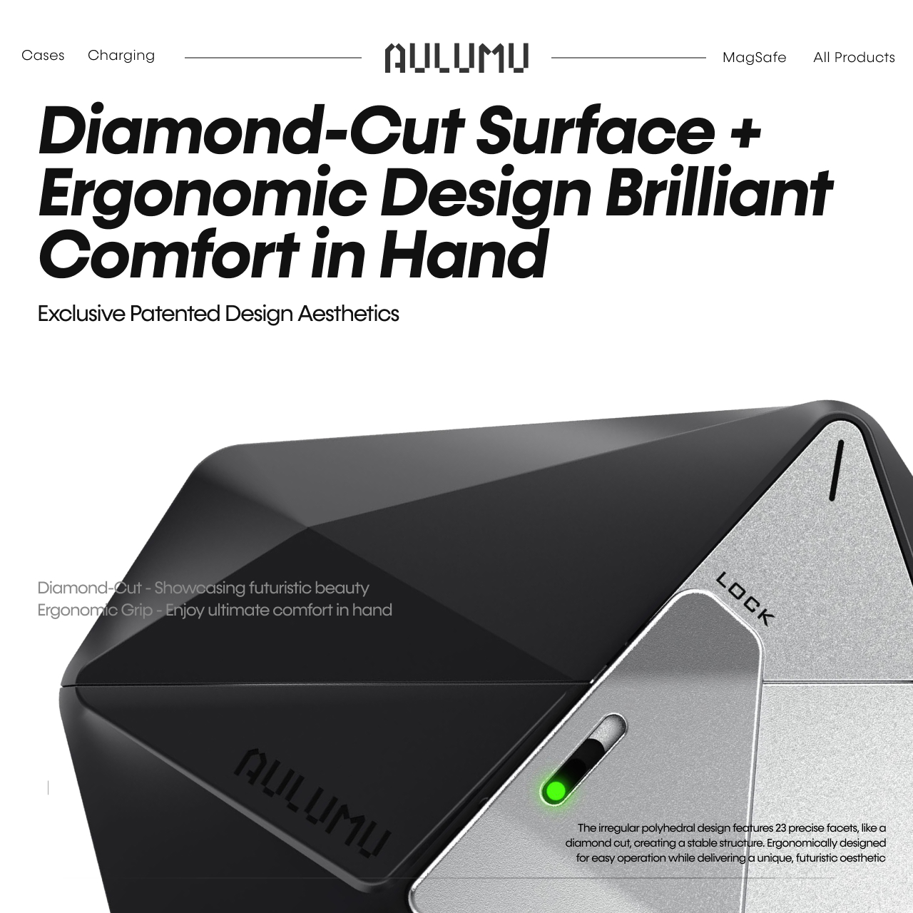 Aulumu AirPods Pro 3 Case A39 Geometric - Black UA-A39-BK