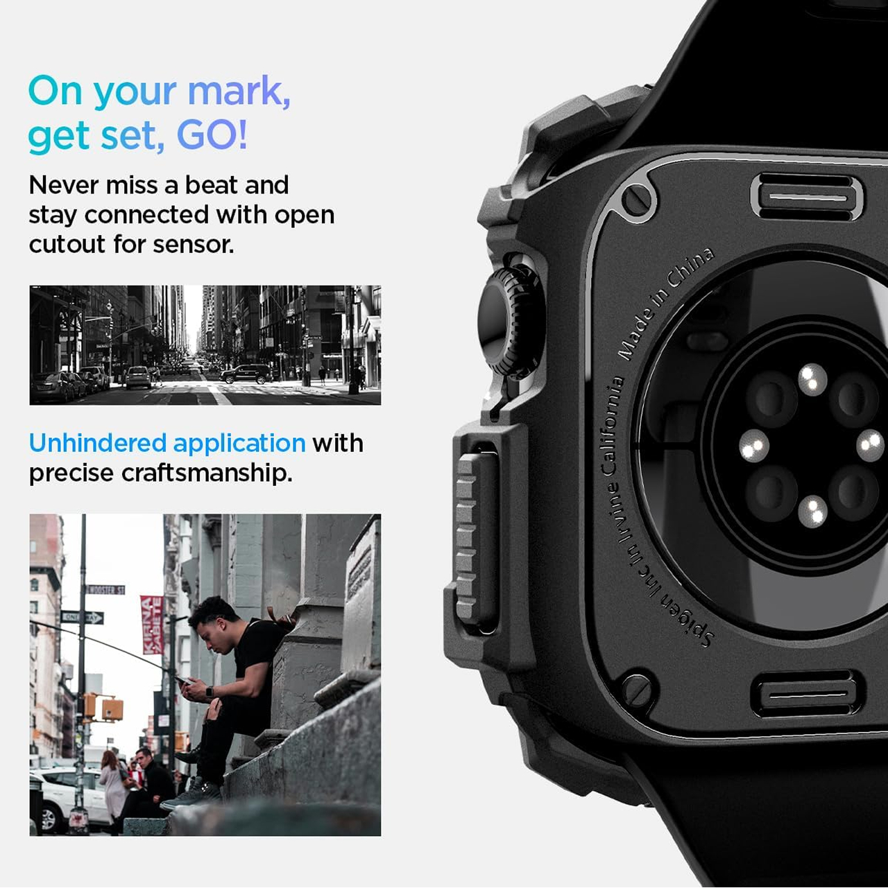 Spigen Apple Watch 46mm (Series 11) Case Rugged Armor 2 - Matte Black ACS10499