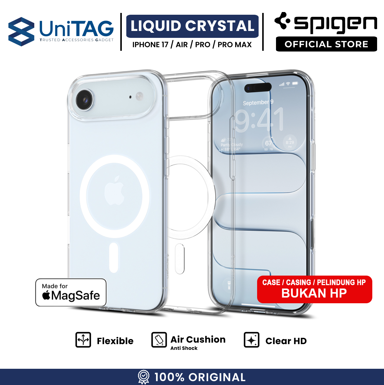 Spigen iPhone 17 Pro Max Case Liquid Crystal MagFit - Clear White ACS10394-1 (Offline SKU)