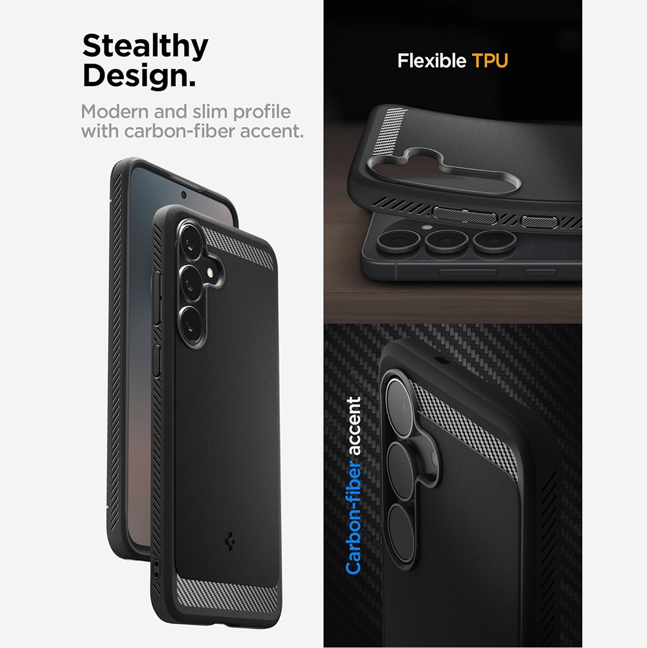 Spigen Samsung Galaxy S25 FE Case Rugged Armor - Matte Black ACS10025