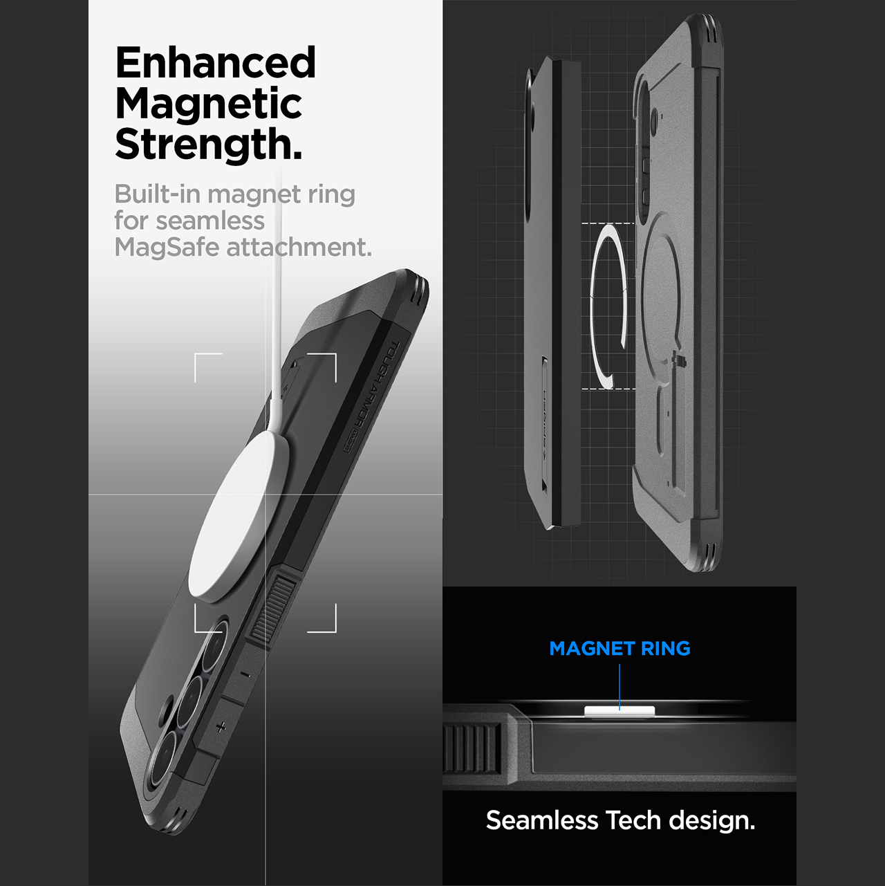 Spigen Samsung Galaxy S25 FE Case Tough Armor MagFit - Gunmetal ACS10030