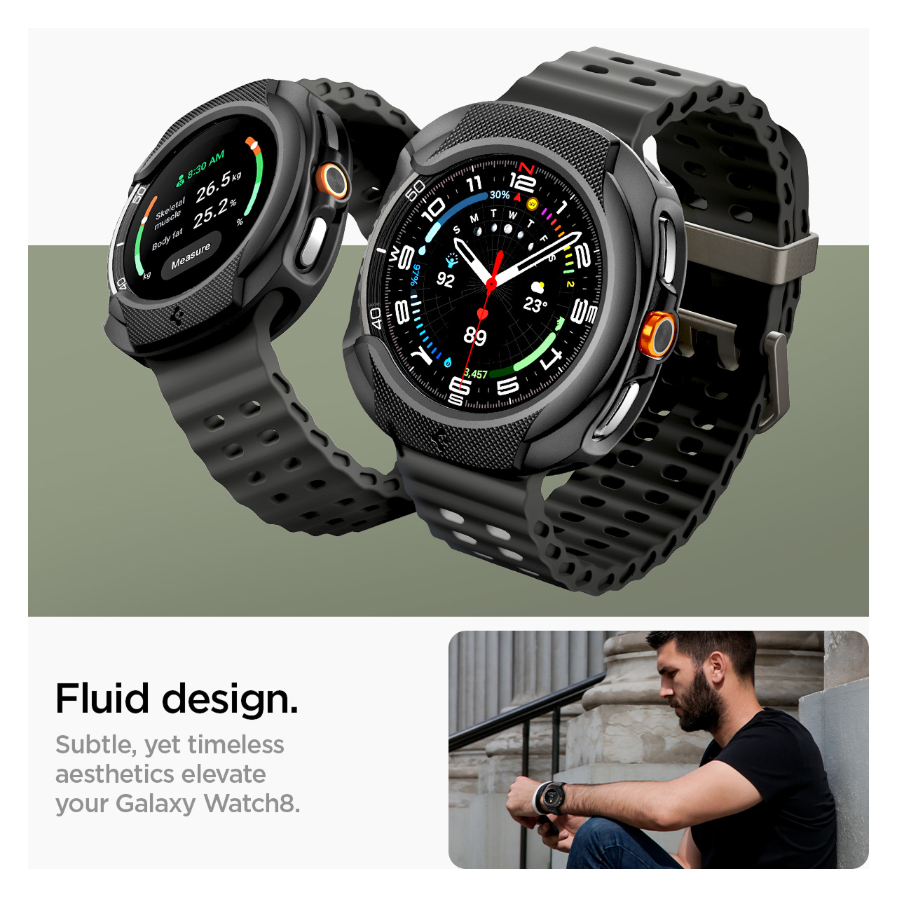 Spigen Galaxy Watch 8 (44mm) Case Liquid Air - Matte Black ACS09839