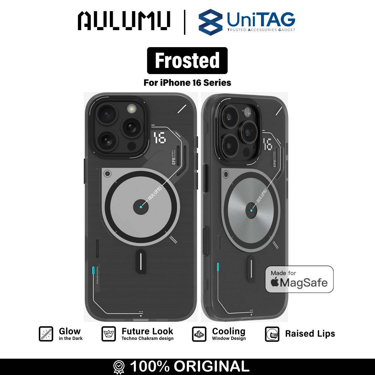 Aulumu iPhone 16 Pro Case Frosted with Camera Control - Translucent White A16-TPU-CR-PRO-1