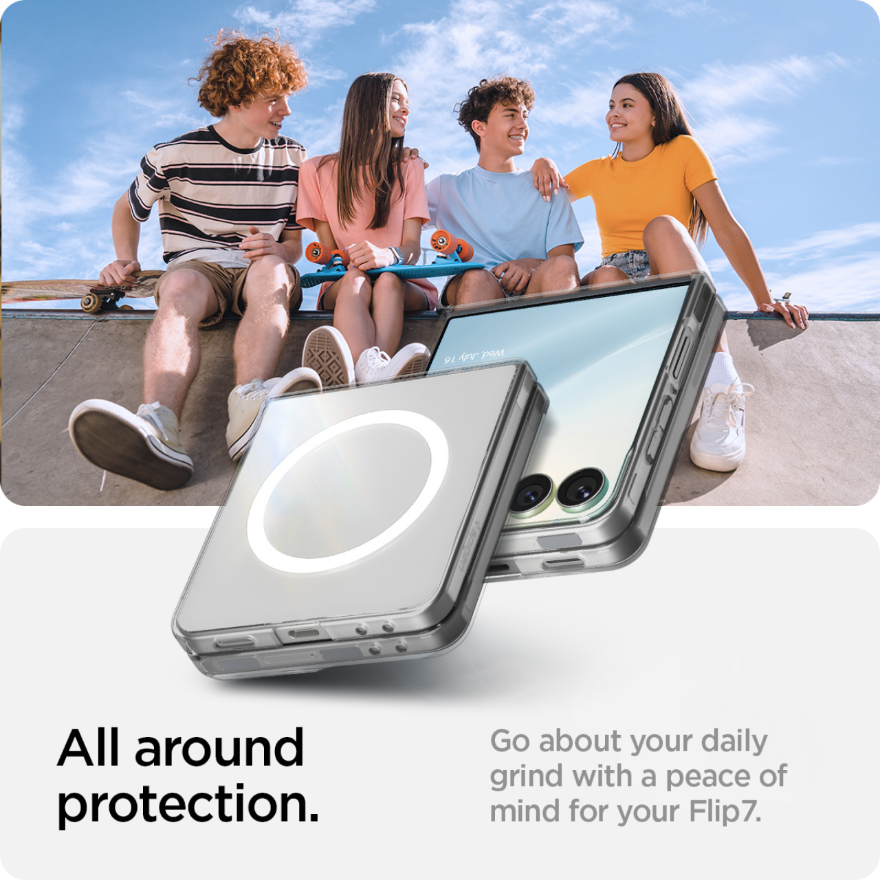 Spigen Galaxy Z Flip 7 Case Air Skin Magfit - Clear White ACS09556
