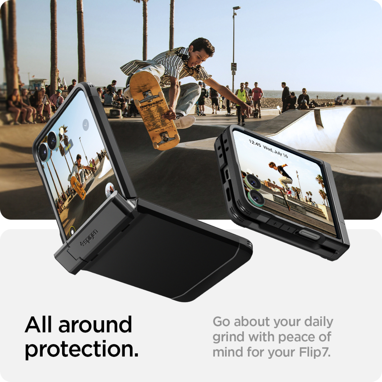 Spigen Galaxy Z Flip 7 Case Tough Armor Pro MagFit - Black ACS09561