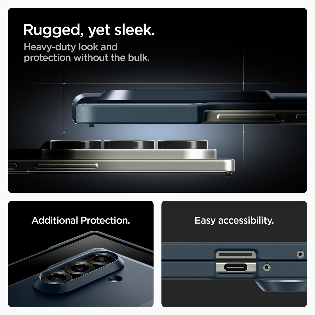 Spigen Galaxy Z Fold 7 Case Tough Armor Pro MagFit - Black ACS09549