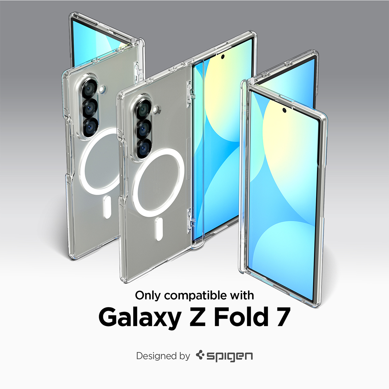 Spigen Galaxy Z Fold 7 Case Ultra Hybrid Pro MagFit - Clear White ACS09546-1