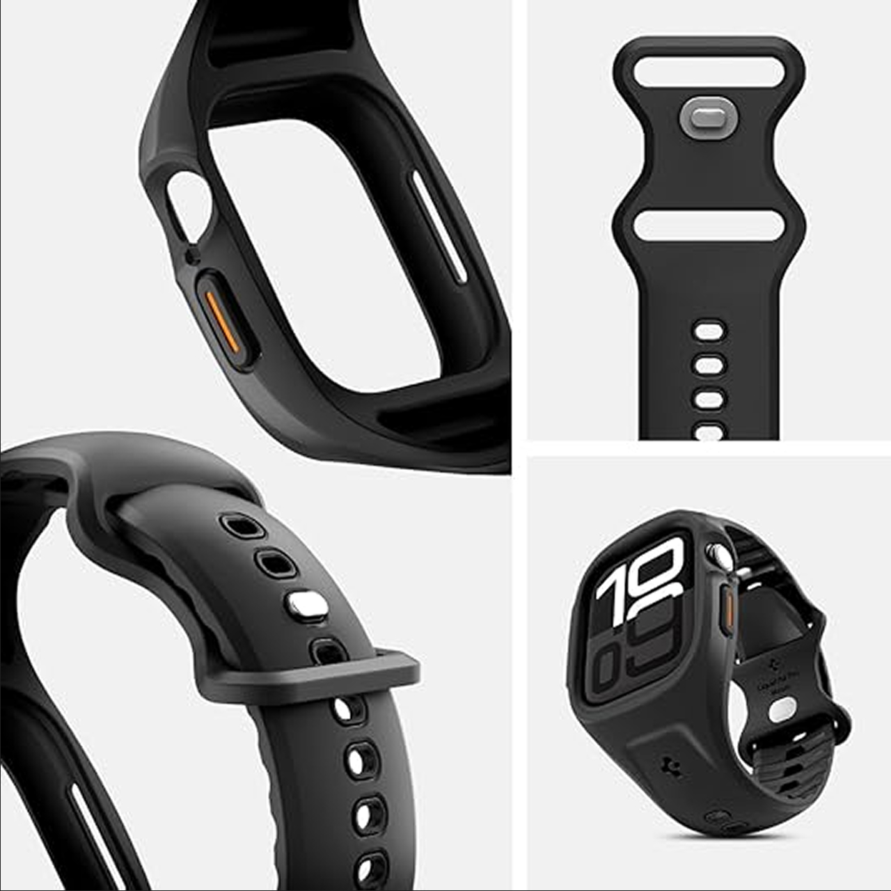 Spigen Apple Watch 46mm (Series 11/ 10) Case Strap Liquid Air Pro - Matte Black ACS09317