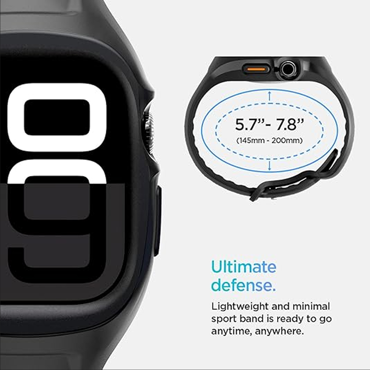 Spigen Apple Watch 46mm (Series 11/ 10) Case Strap Liquid Air Pro - Matte Black ACS09317