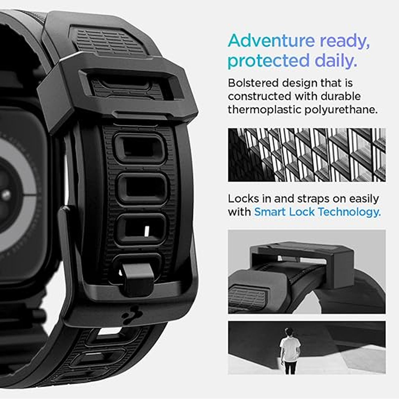 Spigen Apple Watch 46mm (Series 11) Case Rugged Armor Pro 2 - Matte Black ACS10503