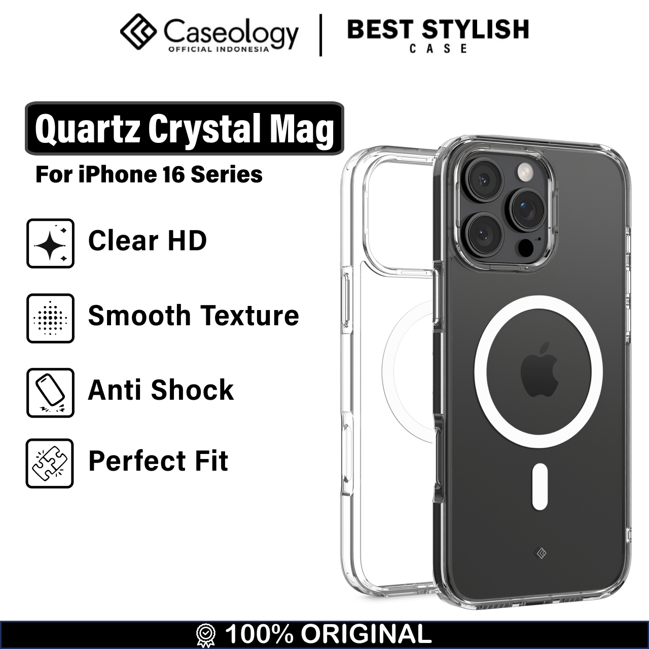 Case iPhone 16 Pro Max Plus Caseology by Spigen Quartz Crystal MagFit MagSafe Anti Shock Casing