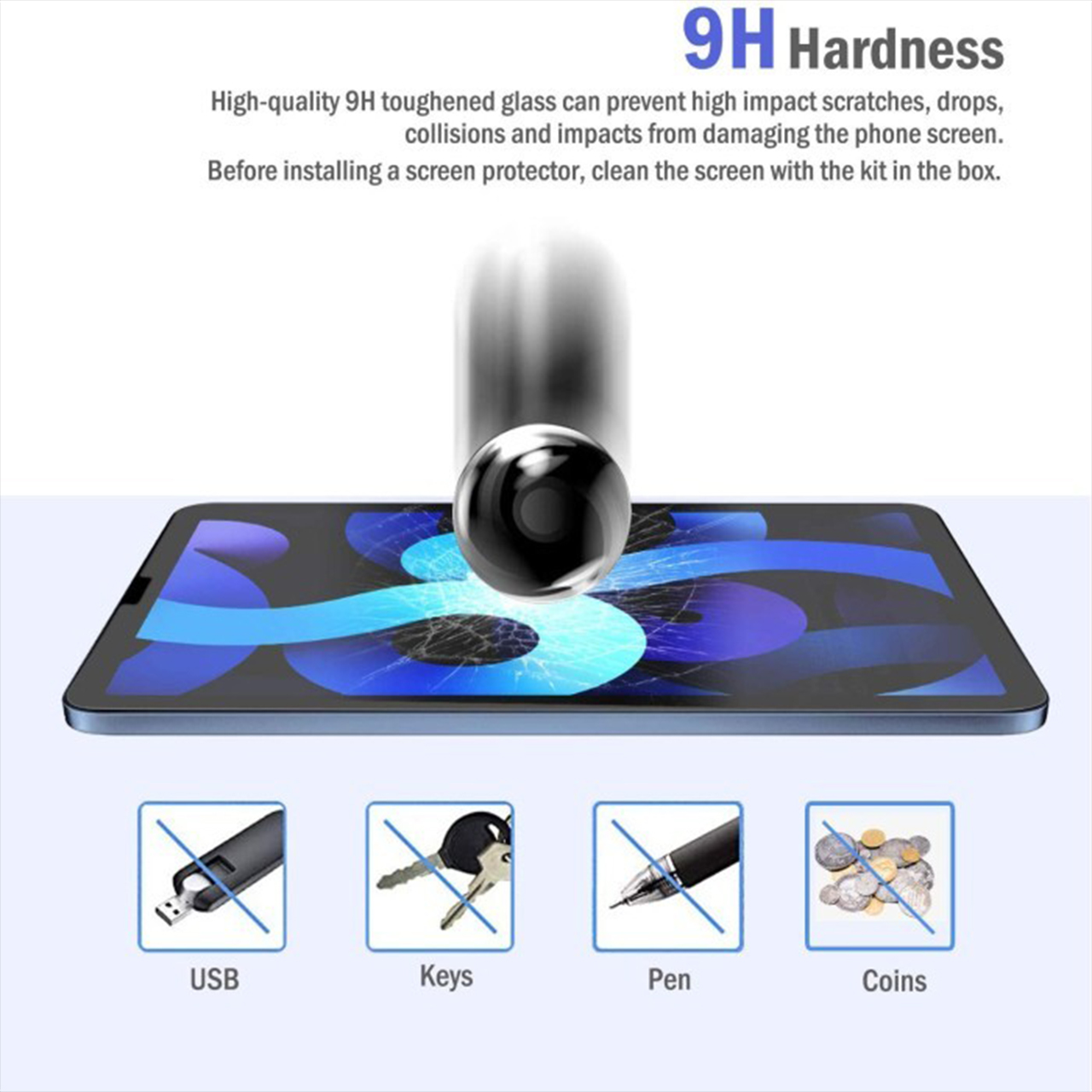 Octagoods iPad Pro 11" (2022 / 2021 / 2020 / 2018) Tempered Glass 2.5D Full Cover - Clear PG6821