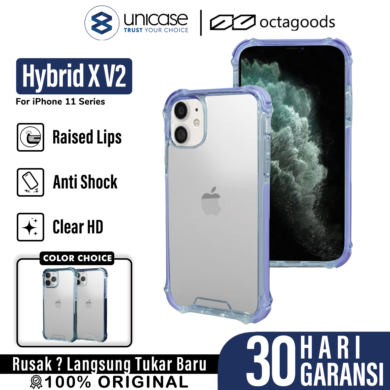 Case iPhone 11 Pro / Pro Max Octagoods Hybrid X V2 Clear Bumper Casing