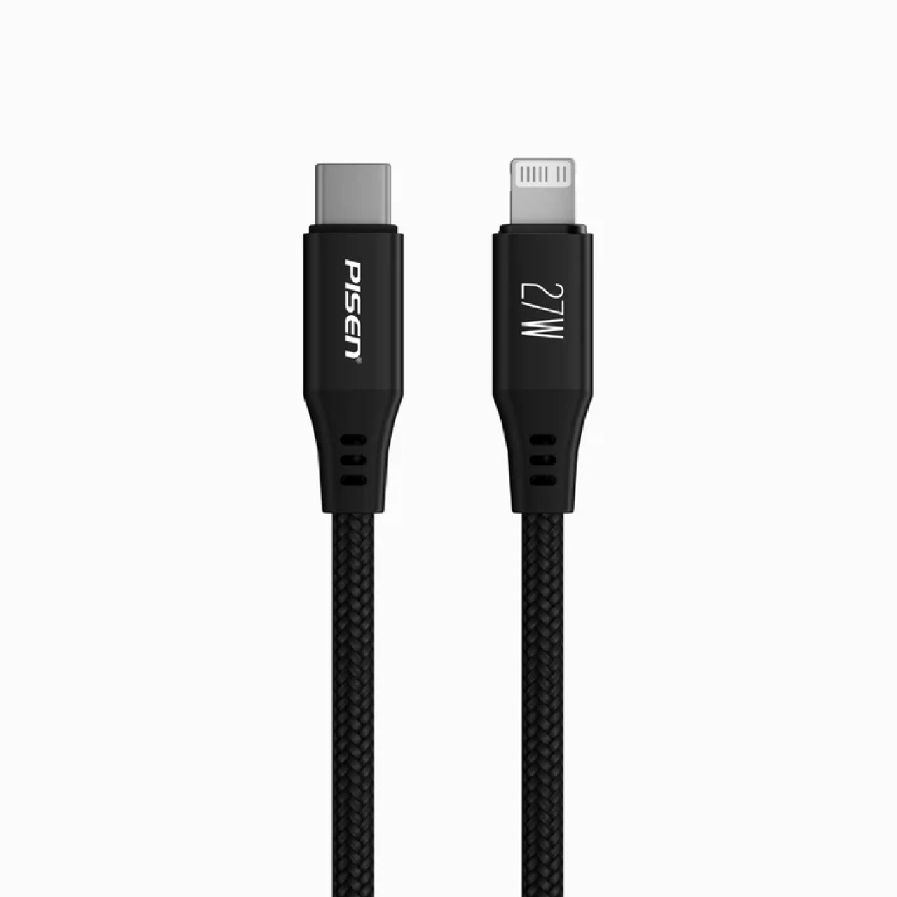 Pisen Kabel Charger USB C - Lightning 27W Magloop Braided 1m - Black CL-FC12-1000