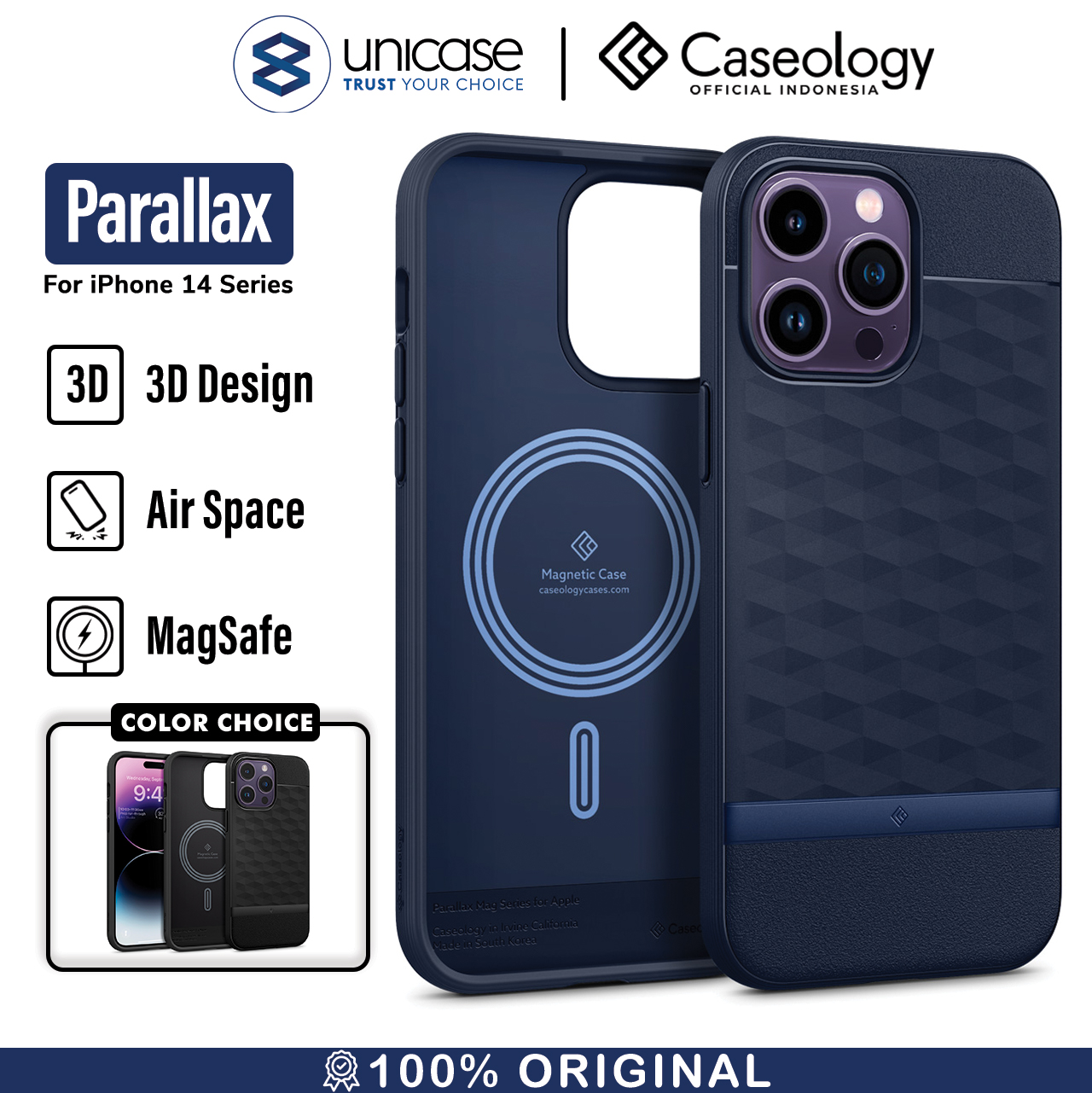 Case iPhone 14 Pro Max Plus Caseology Parallax 3D MagSafe Soft Casing