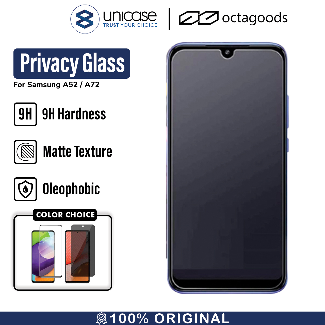 Tempered Glass Samsung Galaxy A52 / A72 OctaGoods Glass Full Cover