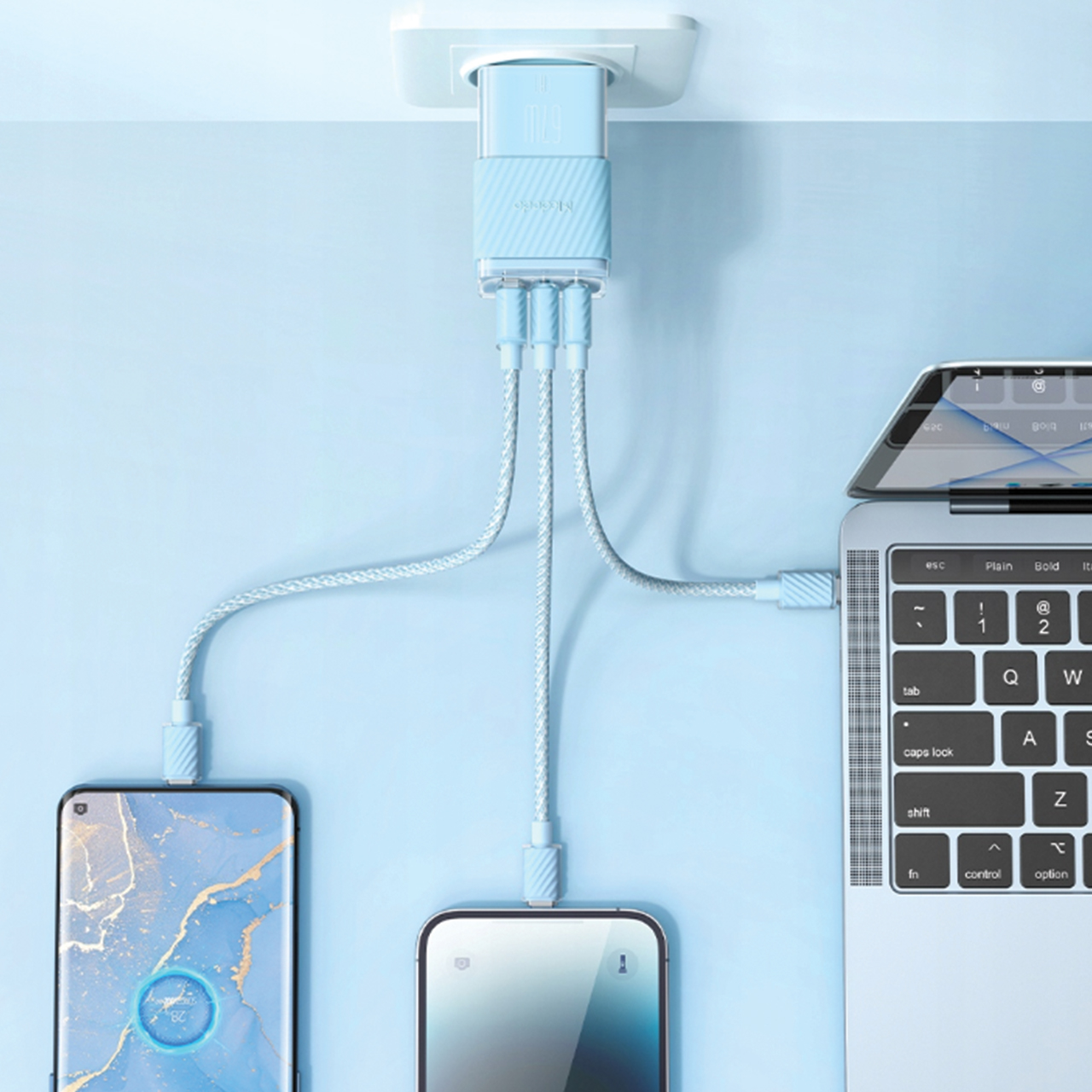 Wall Charger Adaptor USB A/C MCDODO 67W GaN PD Triple Port Charging