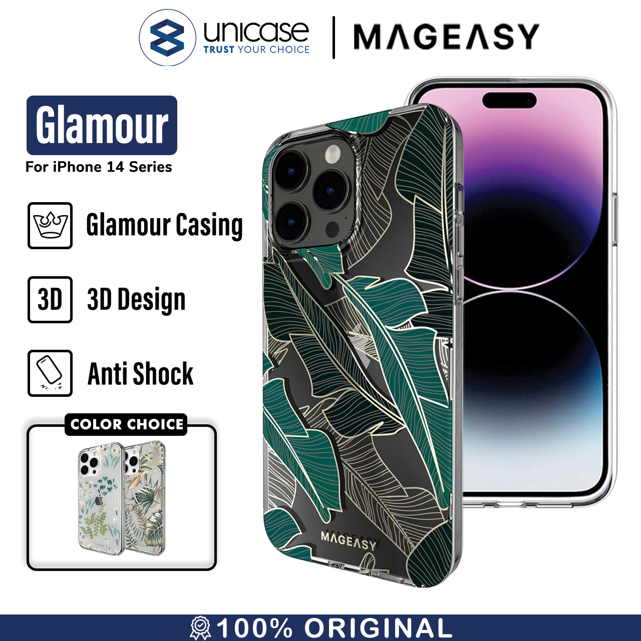 Case iPhone 15/ 14 Pro Max Plus MagEasy Glamour Magnetic Motif Casing