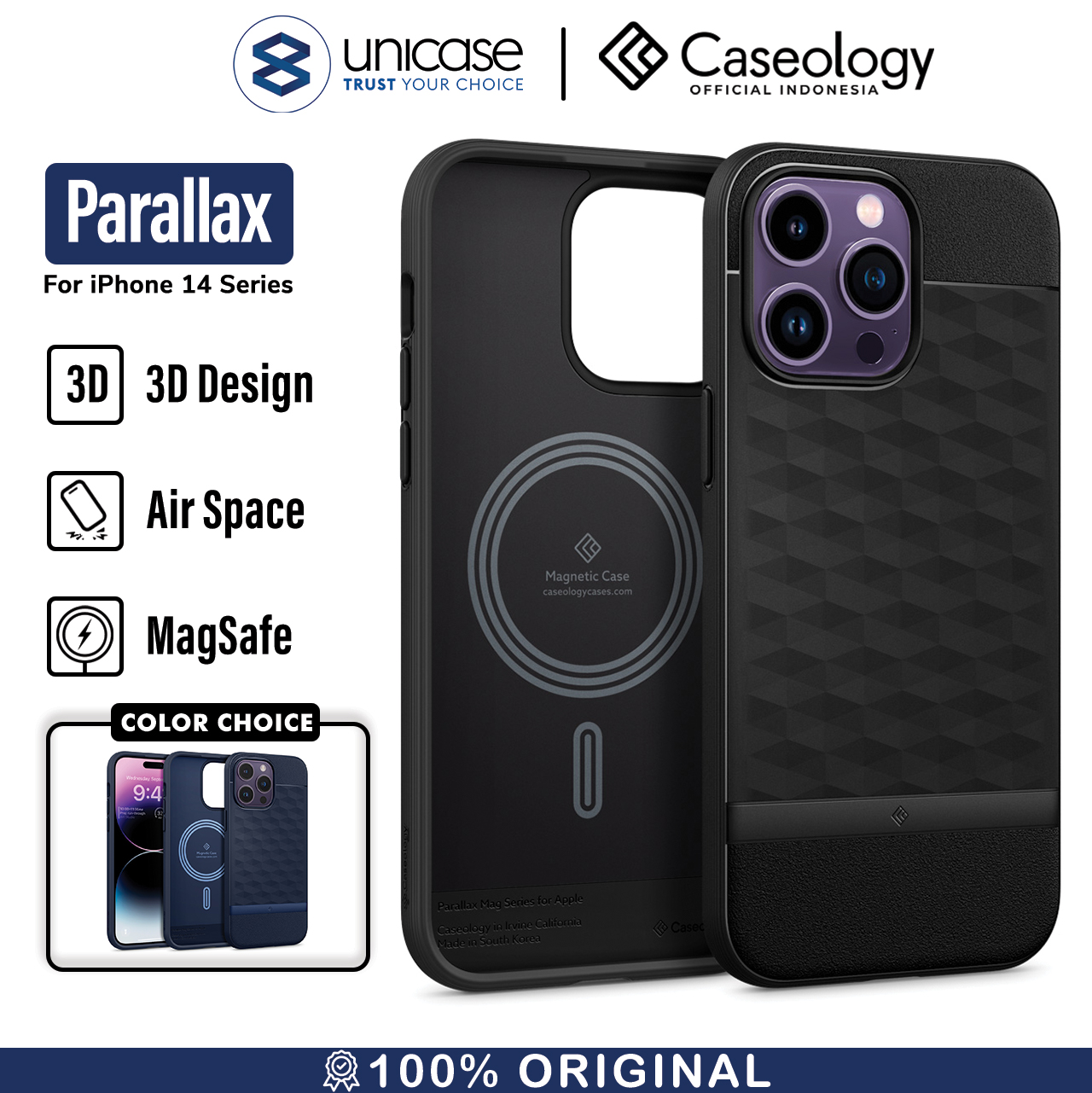 Case iPhone 14 Pro Max Plus Caseology Parallax 3D MagSafe Soft Casing