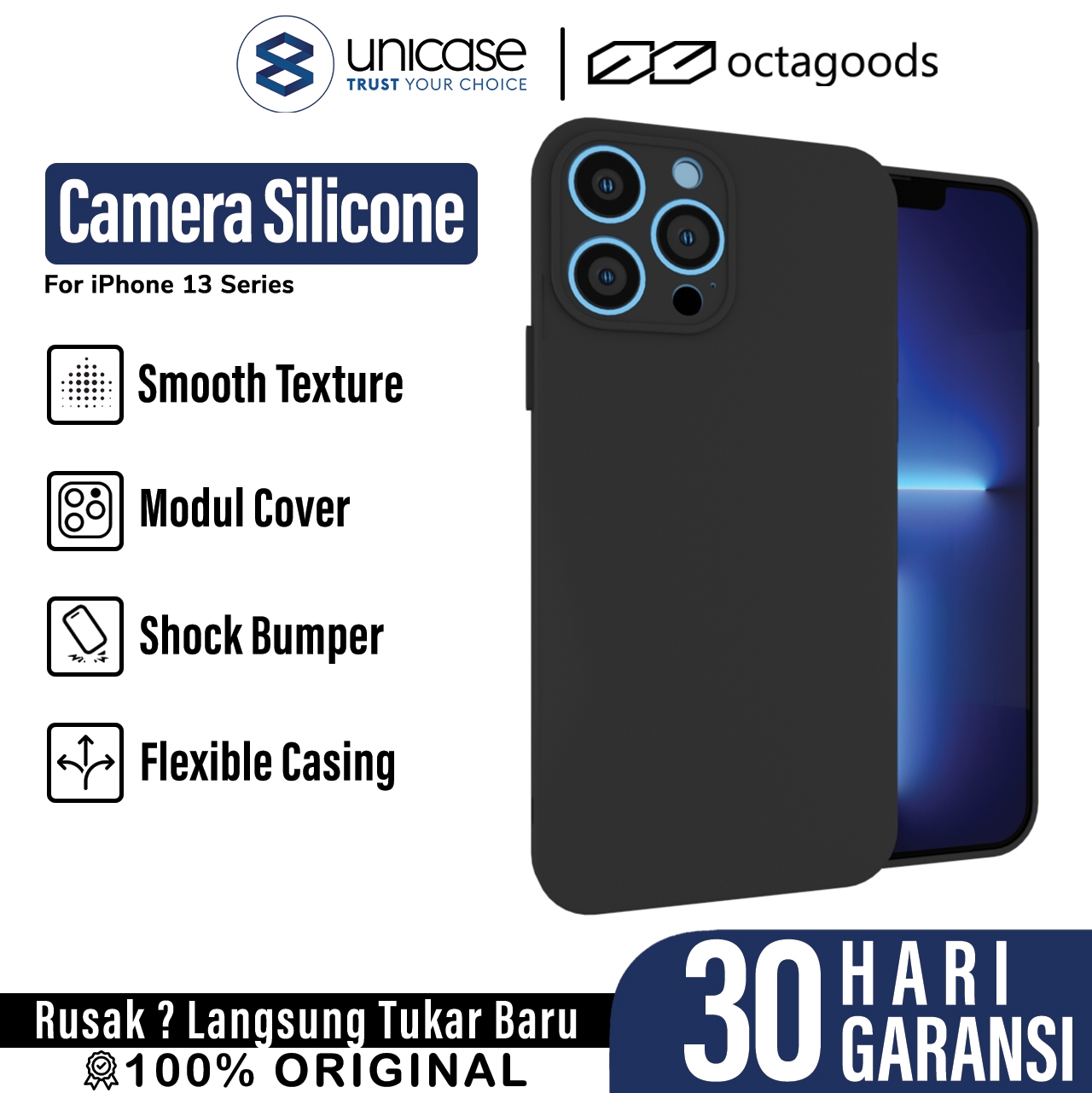 Case iPhone 13 Pro Max Mini Octagoods Camera Silicone Cover Softcase
