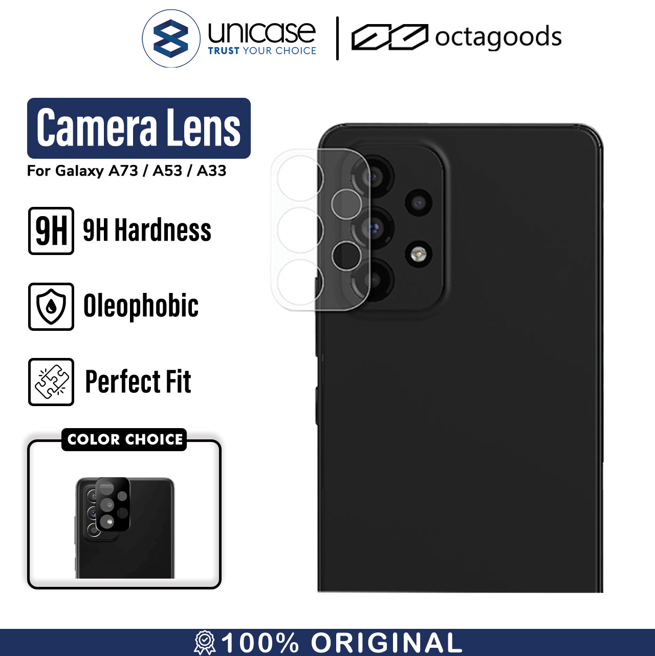 Camera Lens Protector Samsung Galaxy A73/A53/A33 Octagoods Clear Glass