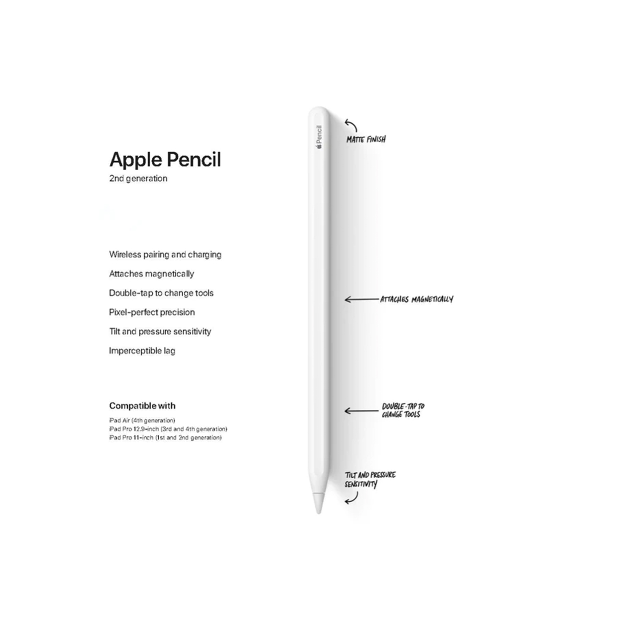 Stylus Pen Apple Pencil Gen 2 Matte Digital iPad Pro Wireless Charger
