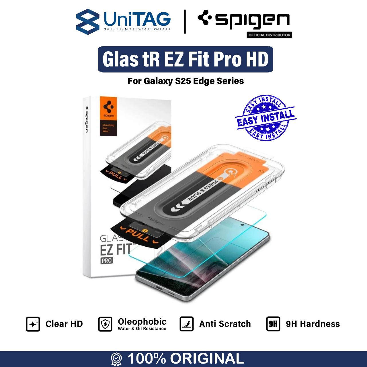 Spigen Galaxy S25 Edge Tempered Glass with Tray 1 Pack GlastR EZ Fit Pro HD  - Transparency AGL09411-1 (Offline SKU)