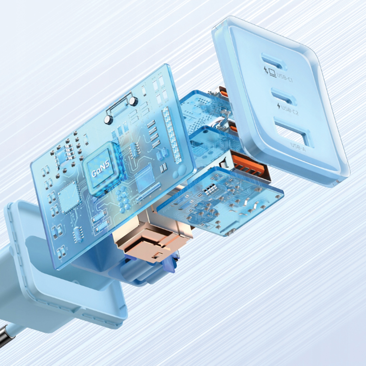 Wall Charger Adaptor USB A/C MCDODO 67W GaN PD Triple Port Charging