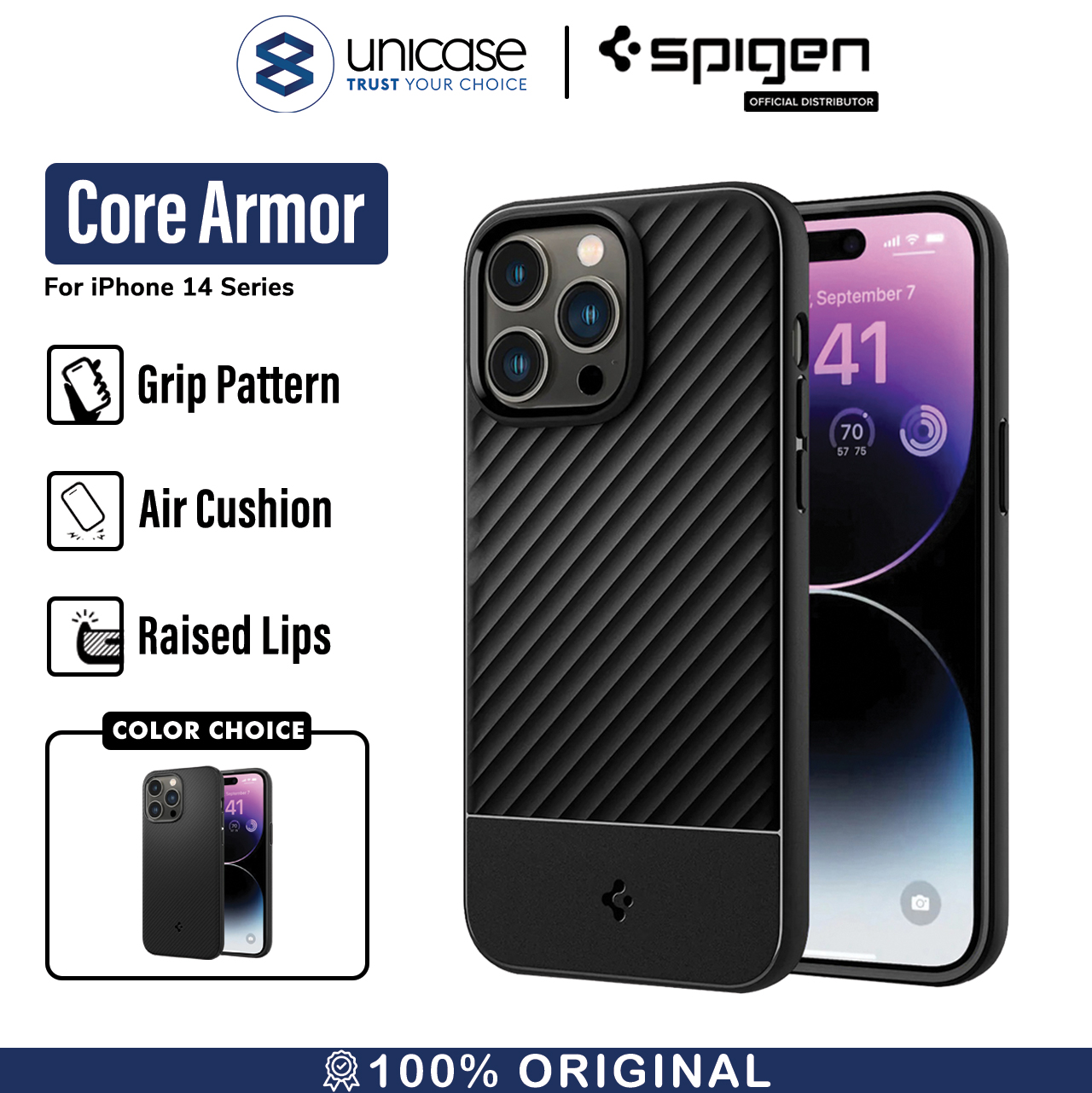 Spigen iPhone 14 Pro Case Core Armor - Matte Black ACS04661