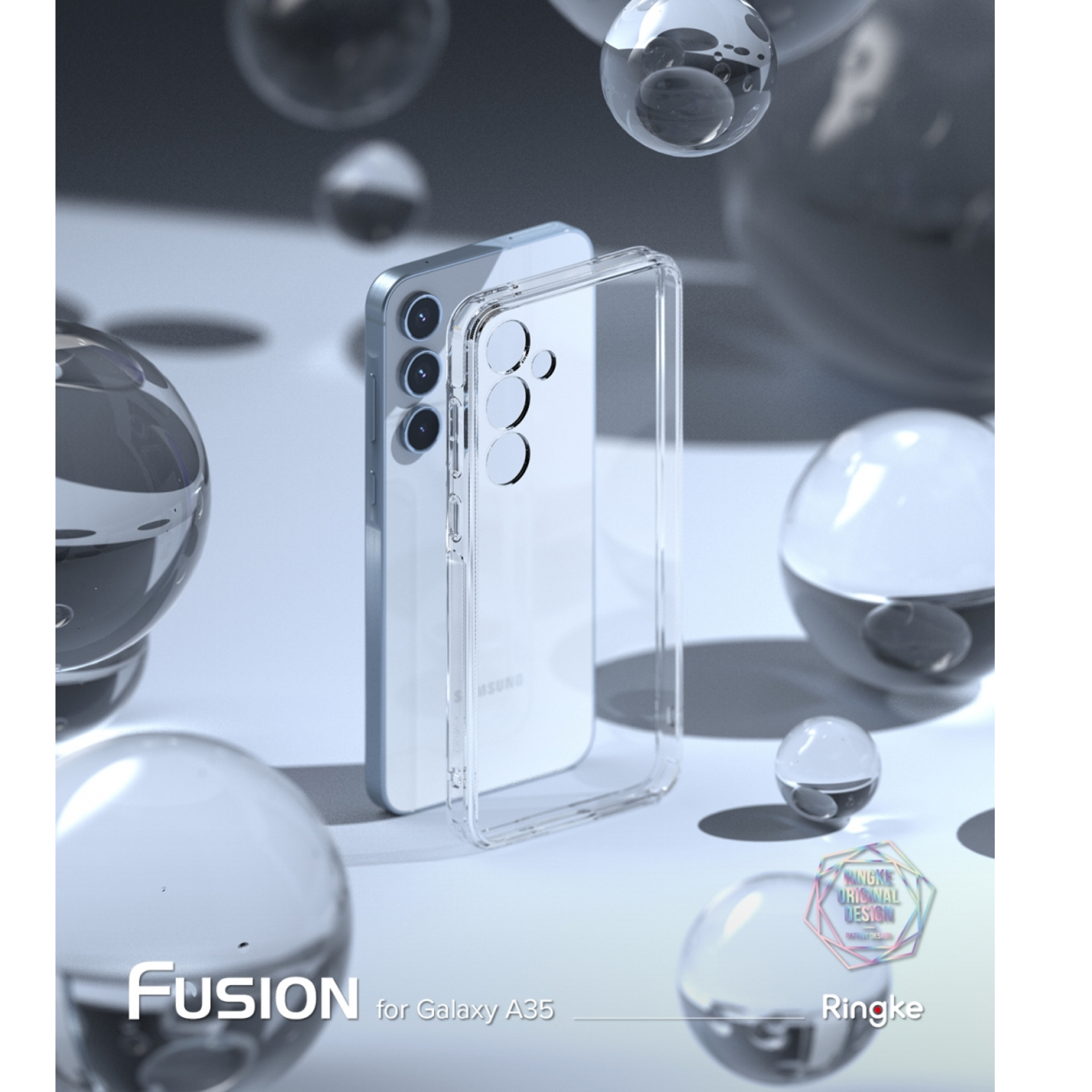 Case Samsung Galaxy A35 Ringke Fusion Clear Anti Crack Cover Casing