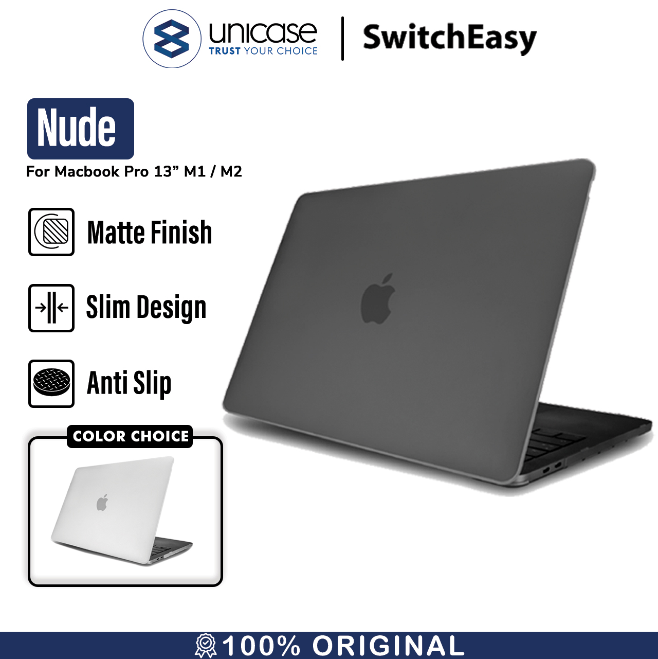 Case Macbook Pro 13 2016 2020 SwitchEasy Nude Hardcase Matte Clear