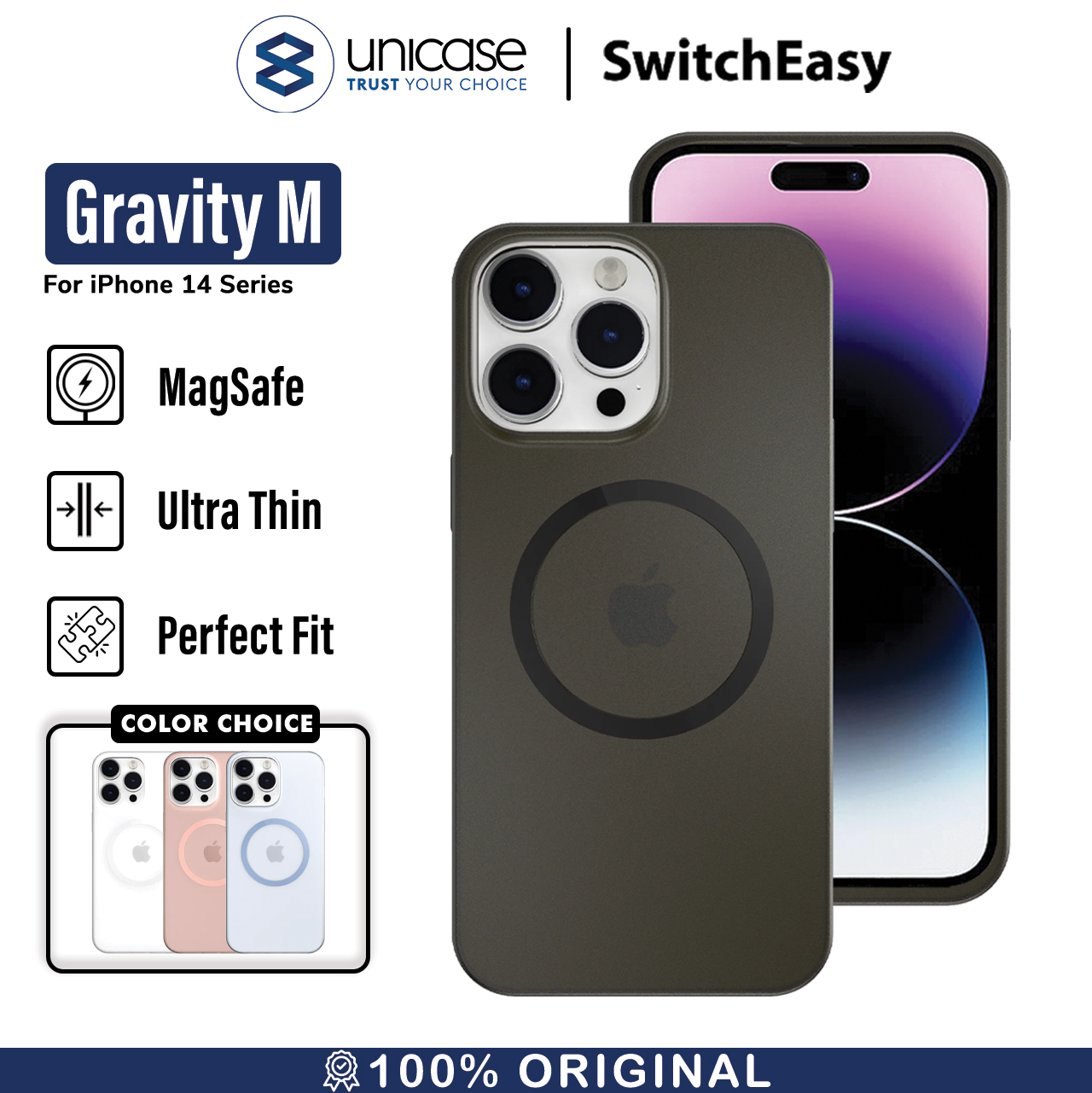 Case iPhone 15/ 14 Pro Max Plus SwitchEasy Gravity M Magsafe Casing