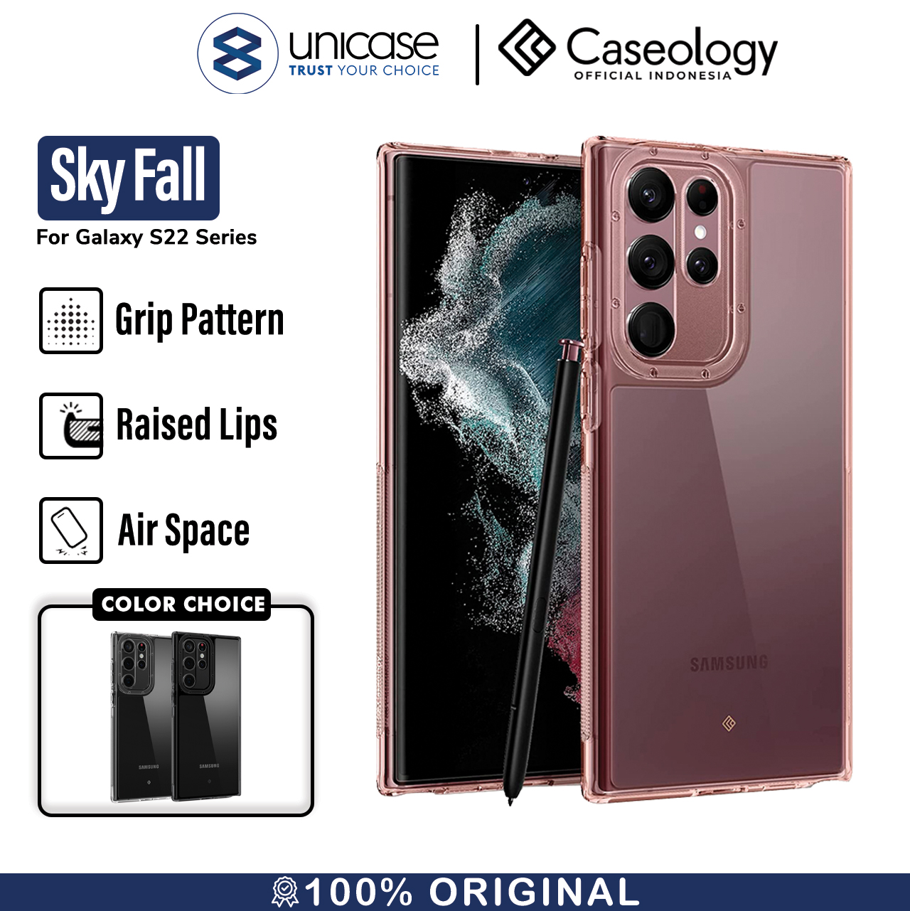 Case Samsung Galaxy S22 Ultra Plus Caseology Skyfall Hybrid Casing